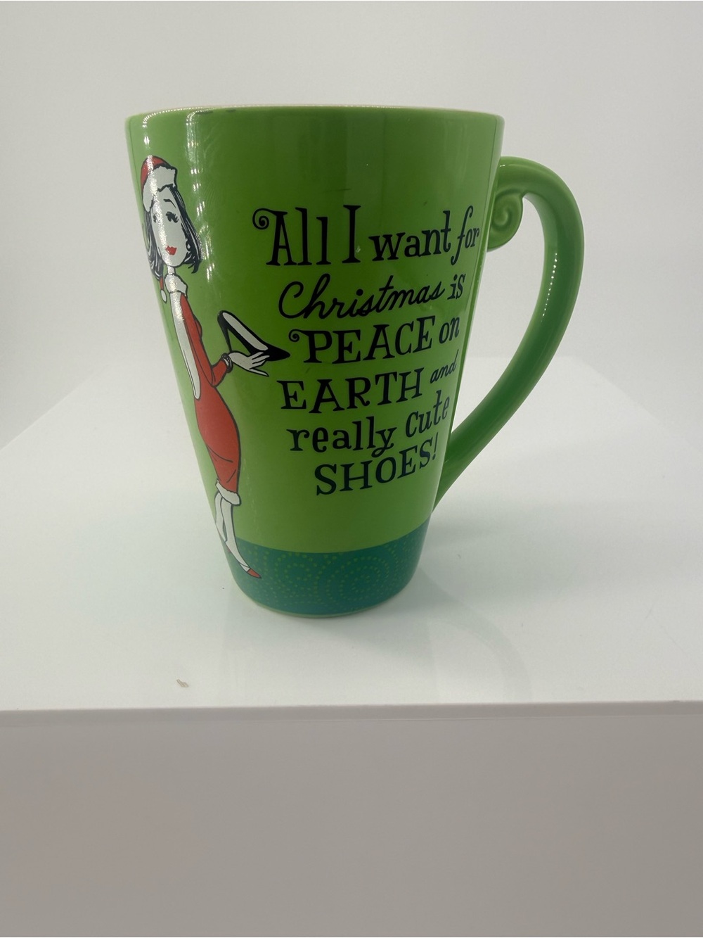 Festive Green Ceramic Holiday Mug with Quote